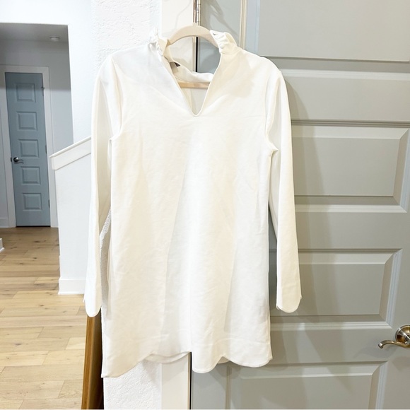 New Anthropologie BHLDN Kaia Long-Sleeve Cutout Tie-Neck Mini Dress - Picture 4 of 6